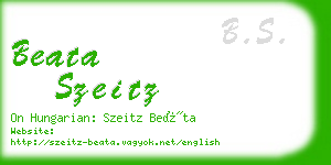 beata szeitz business card